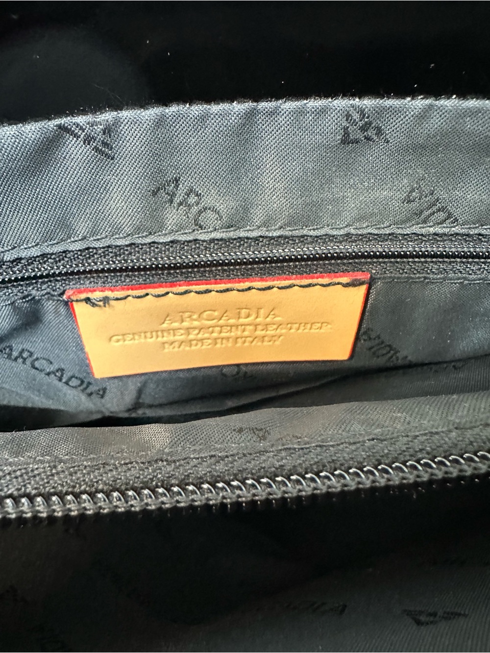 Arcadia Black Patent Tote with Tan Handles - Picture 5 of 16